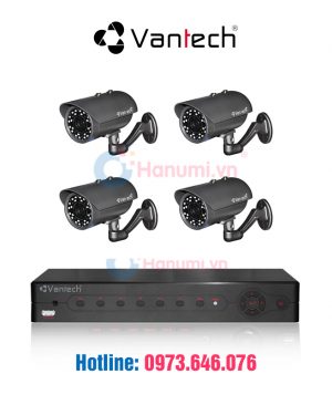 TRọn bộ 04 camera Vantech giá rẻ 1.0MP tại Hanumi.vn