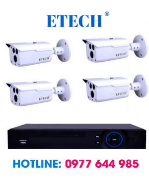 Trọn bộ 4 camera HDCVI ETECH giá rẻ 1.3MP